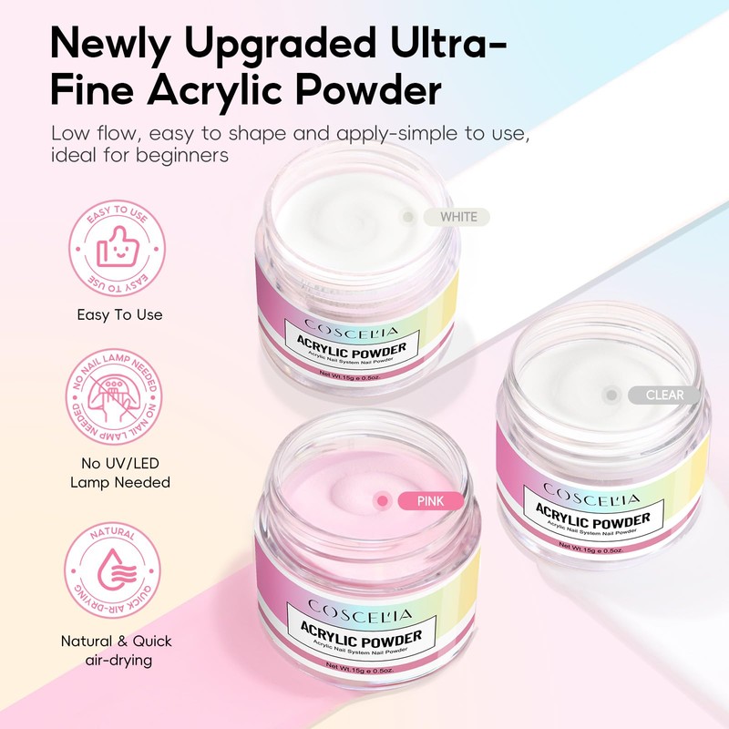 Acrylic Nail Kit for Beginners with Everything Drill and Light