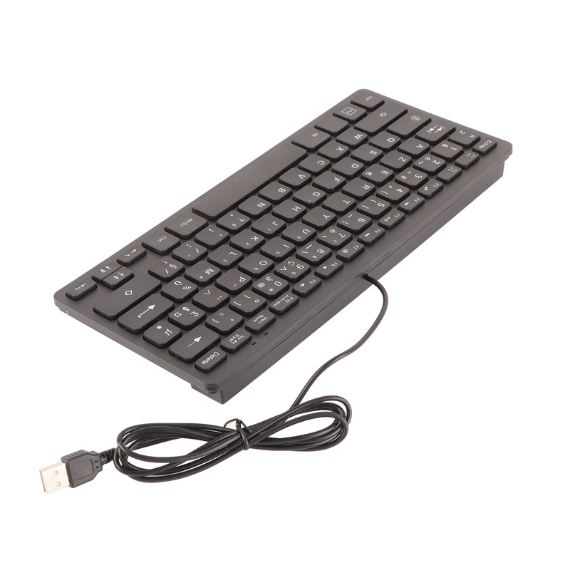 Computer Keyboards Ergonomic Design UltraThin Mini Durable Wired 78 Keys