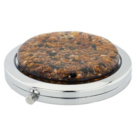 Glass Of Venice Murano Glass Millefiori Folding Compact Mirror - Topaz Gold