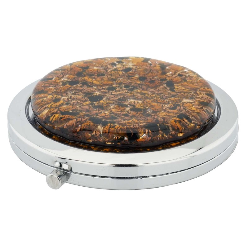 Glass Of Venice Murano Glass Millefiori Folding Compact Mirror -