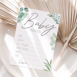 Little Angels Jamboree Baby Shower Game - Pack of 10 Baby Boho/BOTANICAL Prediction Cards - Guess The Weight/Date (BSBBPC20)