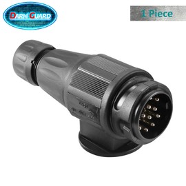 DARKGUARD 13pin Trailer Plug 12v,1Piece 13 Pin Trailer Plug Waterproof ISO1724, 7 pin Trailer Adapter,13 pin Trailer Connector, 7pin Towing Plug,Caravan MalePlug for Van Camion RV Towbar(DG13P-1)