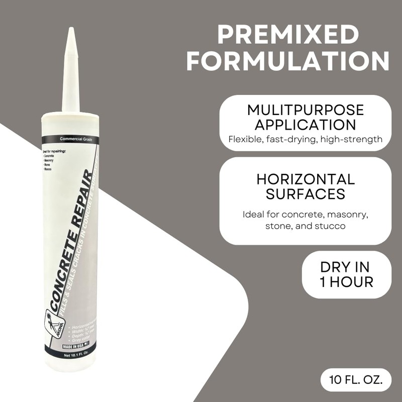 Akona Concrete Repair Tube - Liquid Crack Filler, Repair Cement,