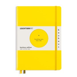 LEUCHTTURM1917 Bauhaus Edition 359620 Notebook Medium (A5), Hardcover, 251 Number Pages, Lemon, Dotted