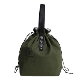 XINSHUN Canvas Drawstring Lunch Bag Insulated Lunch Bento Tote Bag Reusable Lunch Bag with Handle and Drawstring Closure for Women Work Picnic or Travel (COLOR1)