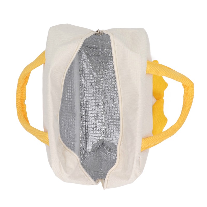 Lunch Bag Cartoon Duck Pattern Waterproof Zipper Closure Sturdy Handle