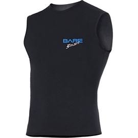 BARE 3MM Men's Hooded Vest: Added Warmth Under Any Full Wetsuit, Black L