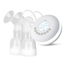 HubiBaby Double Electric Breast Pump, Hands Free Breast Milk Pump, Wearable Pumps for Breastfeeding, 16 Pressure Levels and 6 Cycles, Strong Suction, 2 Size Flanges