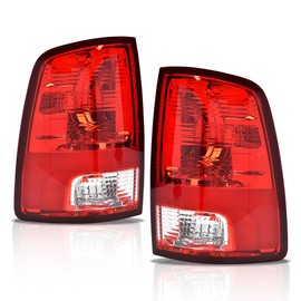 GRAND ORANGE Tail Lights Compatible with 2009-2018 Dodge Ram 1500 2500 3500 Truck Rear Taillight Brake Lamp Red Lens Halogen OE Style w/o Bulb