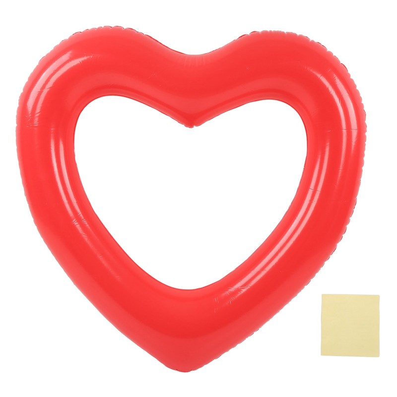 Heart Shaped Swimming Circle 120cm Thick Tear Resistant PVC Material