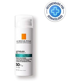La Roche-Posay Anthelios Oil Correct Protector Solar Facial Matificante FPS 50 que Corrige Imperfecciones, Reduce Poros y Brinda Efecto Sebo