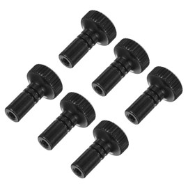 sourcing map 6Pcs Lamp Turn Knob On/Off Lamp Switch Replacement Brass Light Switch Knob Lamp Knob Lamp Switch Extension 19mm Length for Lamp Socket Switch, Black