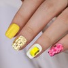 GREENTEA Handmade Press On Nail Medium,Decorative Press-On Nails, Gold Glitter