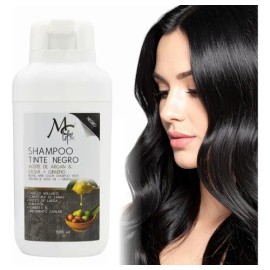 Shampoo Tinte Negro, Cobertura Canas, Aceite Argán. Mc Life                                                                                           