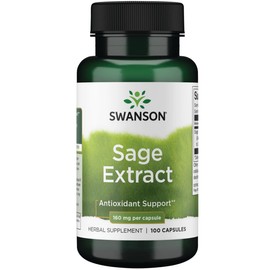 Swanson Swanson Sage Extract - Herbal Supplement Promoting Total-Body Health & Protection - Natural Formula for Overall Wellness Support - (100 Capsules, 160mg Each)