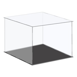 MECCANIXITY Acrylic Display Case Plastic Box Cube Storage Box Clear Small Assemble Dustproof Showcase 14.1x14.1x10 Inch for Collectibles Items