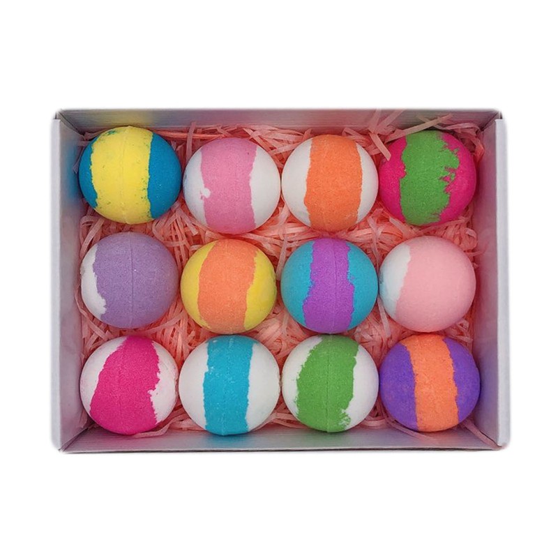 12 Pcs Bubble Bath Ball Set Moisturizing Rich Foaming Pleasant
