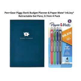 pengear/papermate Pen+Gear Piggy Bank Budget Planner & Paper Mate InkJoy Retractable Gel Pens SET