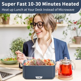 IFENROL Electric Heated Lunch Box for Adults - 100W 2.5L Fast Heating Lunch Boxes Portable for Adults,12V/24V/110V for Car Truck Office Home