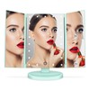 deweisn Tri-Fold Lighted Vanity Tabletop Mount Mirror with 21 LED