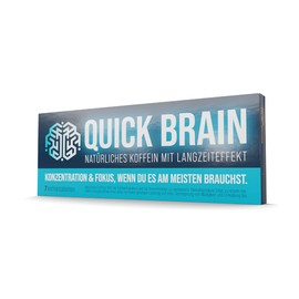 Quick Brain, Natural Caffeine with Long-Term Effect (Pack of 70) - 80mg Caffeine, Mate + Guarana + Green Tea + Coffee Beans - Made in Germany + Vegan