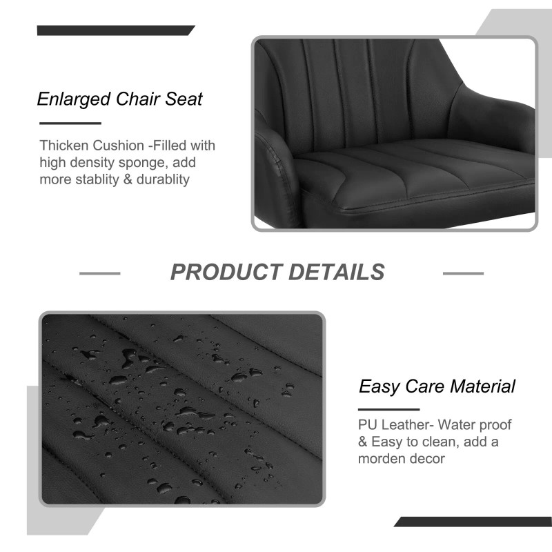 VECELO Bar Stools Set of 2 Adjustable Counter Kitchen Dining