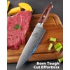 Hinye 8" High Carbon Stainless Steel Kitchen Chef Knife, Redwood