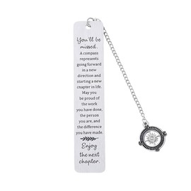 Going Away Gifts for Coworker Inspirational Bookmark for Book Lovers Women Men Employees Leaving Farewell Retiement Gifts Coworkers Friends Compass Bookmarks