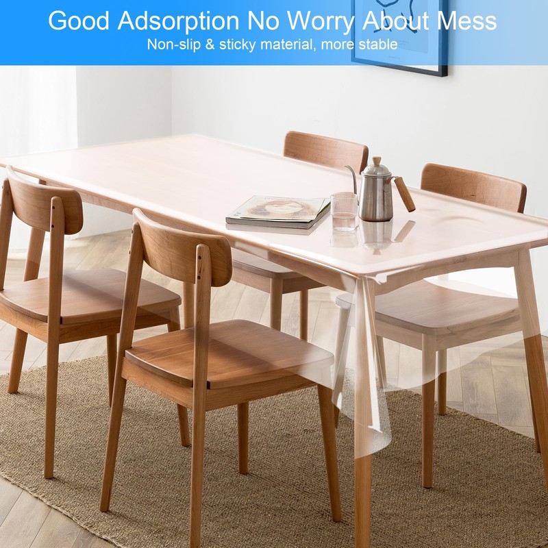 Clear PVC Table Protector, 53.9 X 83.8inch /137 X 213cm,