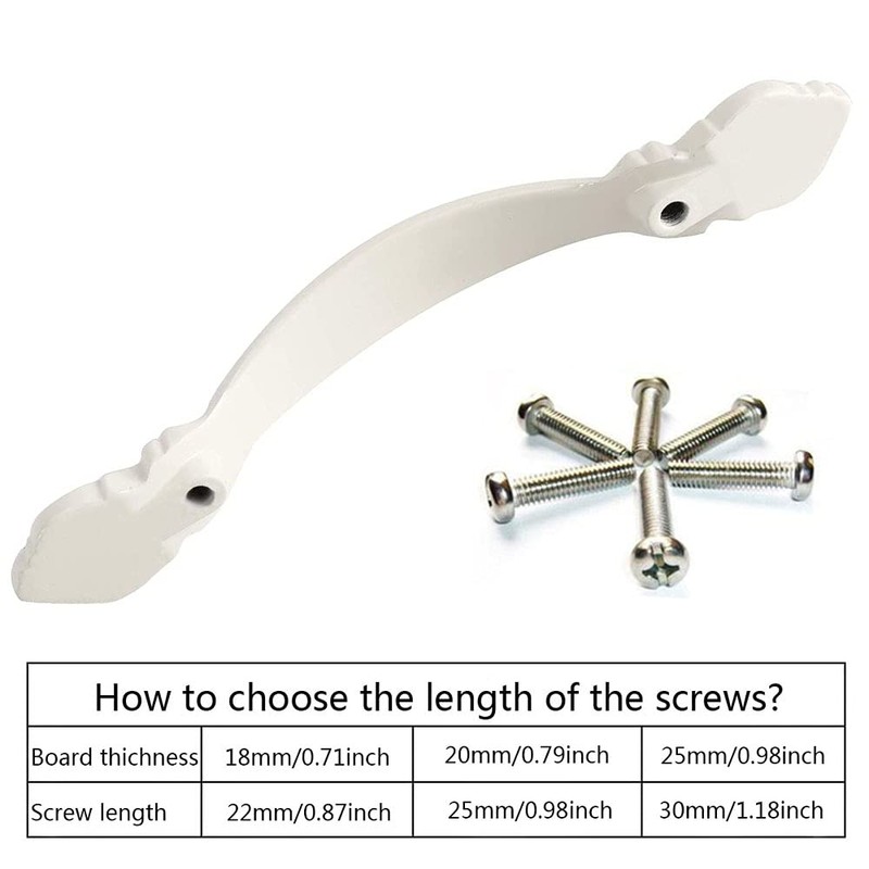 Aigeou 6 Pack Ivory White Cabinet Handle Pulls 2-12 (64mm)