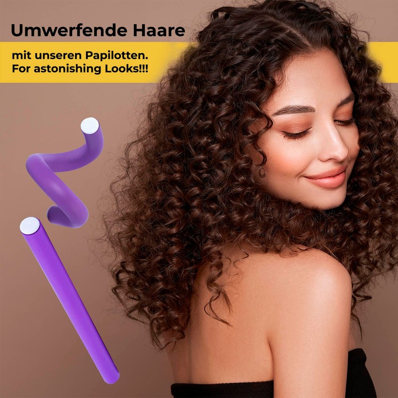 Neuhall Papilotten Hair Rollers Purple 24 Pieces Length 250 mm