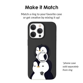 Velvet Caviar x Pudgy Penguins Cell Phone Ring Holder Grip & Stand for Back of Phone - Black Penguin #6873