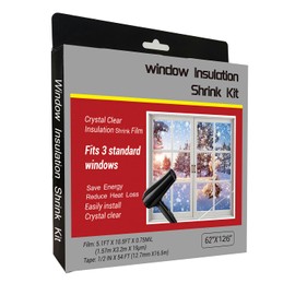 FonsBleaudy Insulating Film Window Kit to Keep Cold Out Window Shrink Film Insulator Kit (3 Windows)
