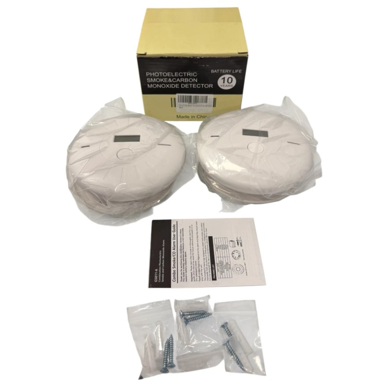 Photoelectric 2 Pack Photoelectric Smoke and Carbon Monoxide Detector