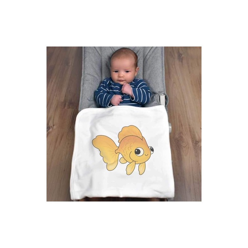 Azeeda 'Goofy Goldfish' Cotton Baby Blanket/Shawl (BY00039759)