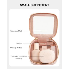 Vorey Small Clear Makeup Bag for Women, Portable Travel Makeup Bag Organizer Waterproof Toiletry Bag Cute Makeup Bags Cosmetic Bag Makeup Pouch, Pink