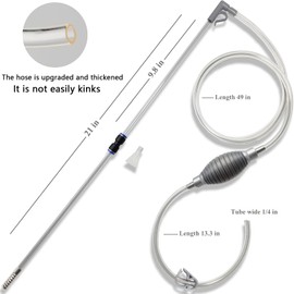 10 Gallon Fish Tank cleaner and Aquarium Water Changer Siphon with a Thinner Water Tubing. Perfect for Cleaning Small Fish Tanks, Gravel Vacuum for Aquarium Kit