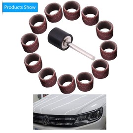 Akozon Sanding Cylinders, Pack of 100 Drum Grinding + 1 Piece Connecting Rod Mandrel for Rotary Drll Sandpaper Bands Spindle Sleeves Woodworking Polishing Kit 80/320/600 Grit (80#)