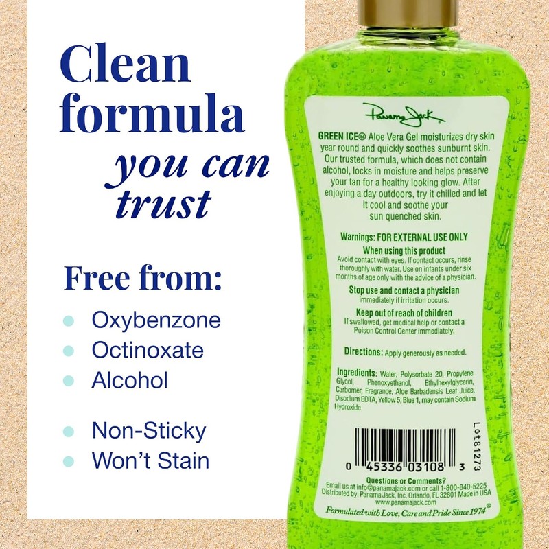 Panama Jack Green Ice Aloe Gel 8 fl. oz.