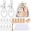 Metacipher 20 Set Funeral Favors for Guests Pearl Angel Keychains