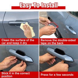 LitMiRaCle Car Door Bowl Cover Trim for Ford Mustang 2024+, ABS Door Bowl Handle Cap Scratch Protector Guard Compatible with Mustang 2024 2025 Exterior Accessories, Black 2PCS