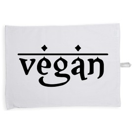 Hippowarehouse Vegan Type Design Tea Towel Eco Printed Dish Cloth Kitchen accessory 50cmx70cm 100% Cotton