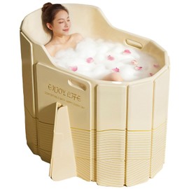 Foldable Bathtub for Adult Large Foldable Collapsible tub Portable Bathtub for Bathroom Folding SPA Tub for Shower Stall, Ideal for Small Spaces - Quick, Effortless Folding Bathtubs (Golden)