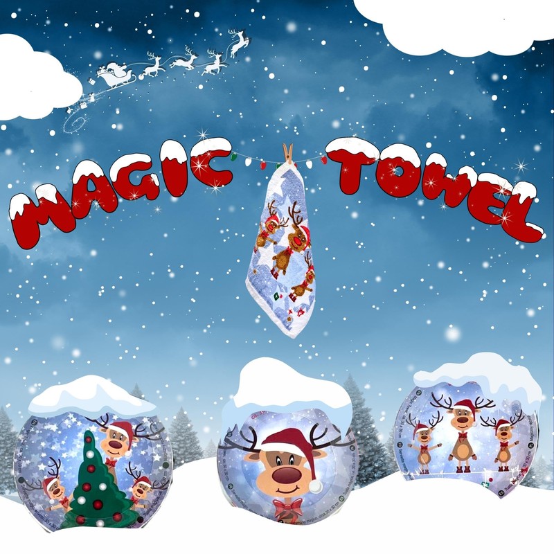 Bada Bing Magic Towel 30 x 30 Rudolph Reindeer 3