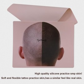 1pc Man SMP Scalp Micropigmentation Skin Male Rear Scalp Training Skin Hairline Tattoo Practice Pad for Hair Density Traning SMP Skin