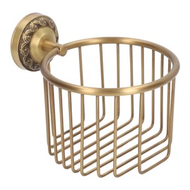 Toilet Paper Holder Retro Tissue Roll Basket Rack Paper Towel Rack Wall Mounted Metal Wire Storage Basket Bin for Toilet Paper for Bathroom Topper Counter