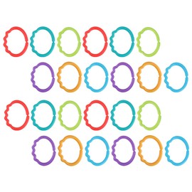 Kisangel 48pcs Rings Links Plastic Rings Colorful Round Clip On Connecting Ring for Strollers Car Seat Travel