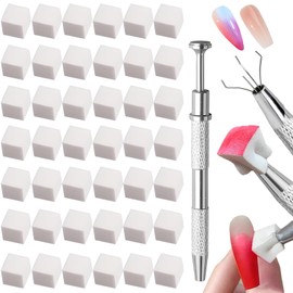 100 PCS Nail Sponges for Ombre Nail Art Brushes Design Manicure Nail Art Tools with Storage Grab Pen for Salon And Home Nails Accessories Supplies
