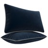 Blau Marité Decorative Velvet Throw Pillow Covers with Trim. Soft