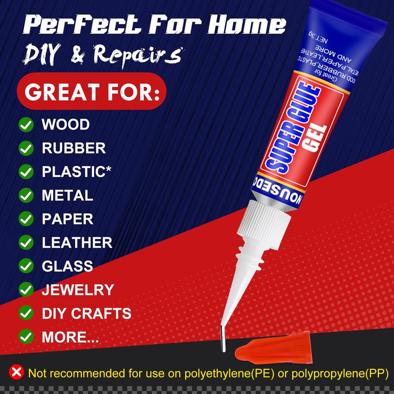 12 x 3g Super Glue Gel, Quick Dry, Thick Formula,